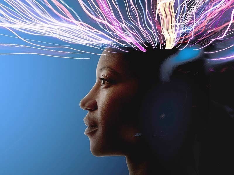 woman brain activity surroundings